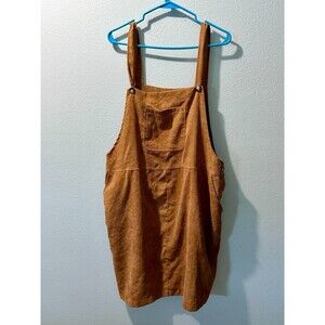 Shein Womens 4XL Brown Pumpkin Jumper Jumpsuit Overalls Corduroy NWOT NO FLAWS